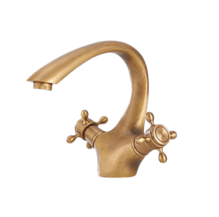 Melangeur lavabo bronze artistique à Double poignée