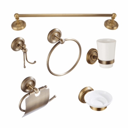Accessoire Salle de Bain bronze Artistique Ensemble 6 pièces