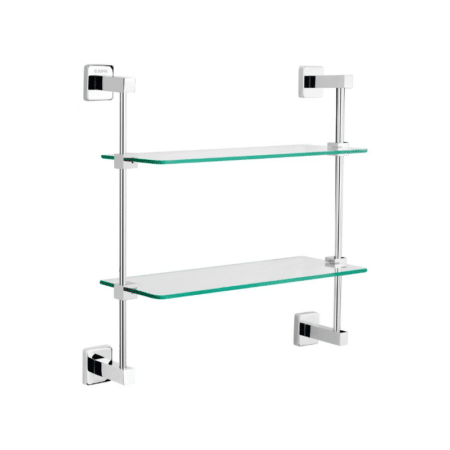 Tablette double en verre Ward