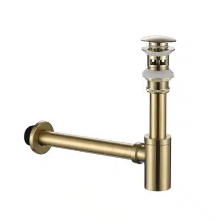 Siphon rond avec Bonde Clic-Clac doré